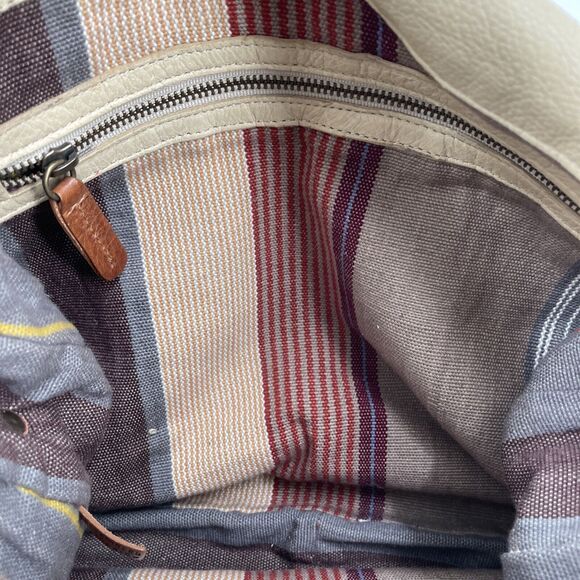 Will Leather Goods Handbag Beige Leather Magnetic Flap Pockets - Picture 9 of 11